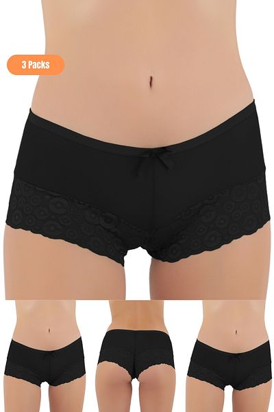 Merry Secret's Women's 3-Piece Lace Panties in Special Hygienic Premium Packaging