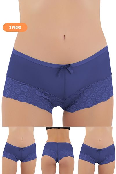 Merry Secret's Chiloți din dantelă din 3 piese pentru femei, cu ambalaj special igienic premium