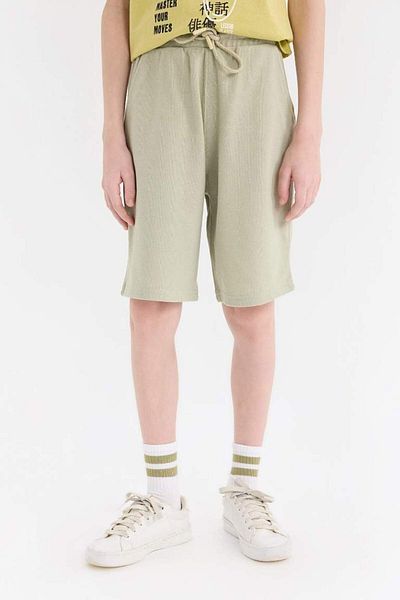 DeFacto New Season Boy's Elastic Waist Pique Shorts with Pockets
