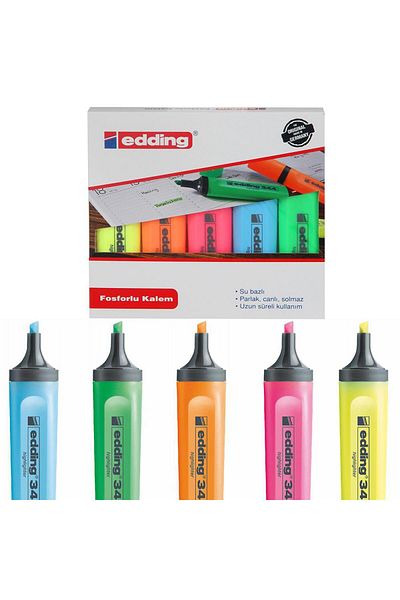 Edding 344 Highlighter 5 Pieces - Mixed Color