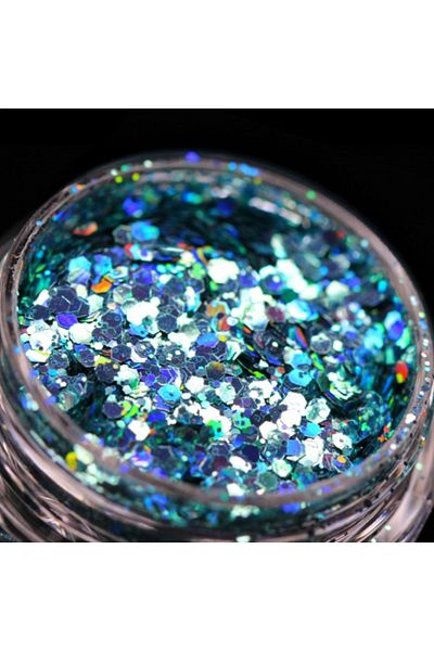 Kajol Beauty Holographic cosmetic glitter (aquamarine) for makeup/bodyart PK129 KAJOL Beauty®, <1g