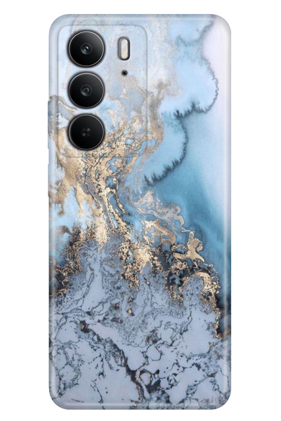 realme C75 (RMX3941) Kılıf Renkli Silikon Baskılı TPU Antic Marble