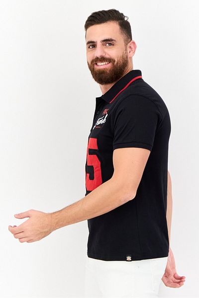 PAUL FRANK Men Regular Fit Embroidered Short Sleeves Polo Shirt, Black