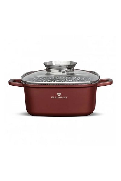 Blaumann Cratita patrata roaster cu capac, dimensiune 20x9 cm, capacitate 2.8 l, acoperire 3 strat ceramica