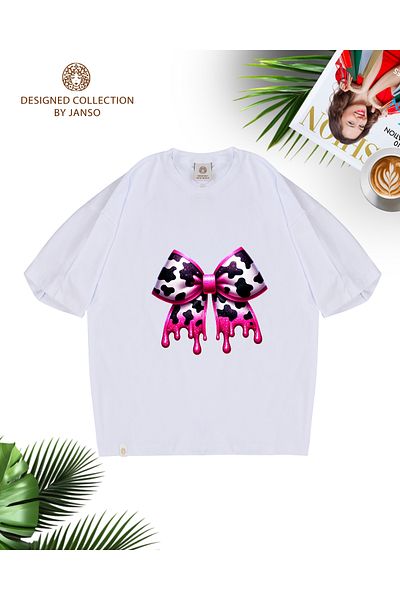 JANSO GROUP -Women Short Sleeve Flower Printed Tshirt Large Size Oversize Cotton Fabric