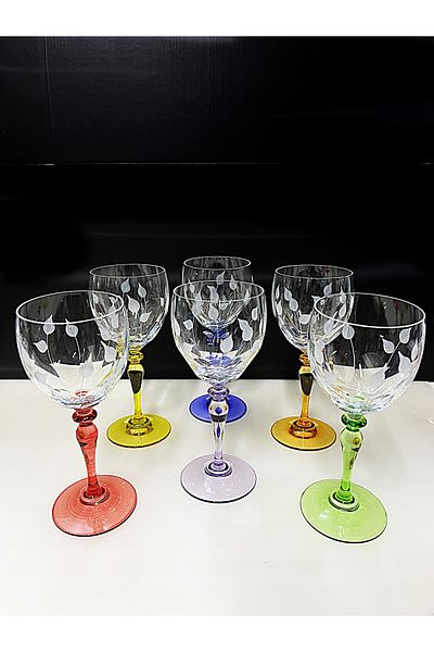DECOSTYLE Leaf Decoration Colorful Cold Cutting Pasabahce Footed Coffee Side Ideal 1 Piece