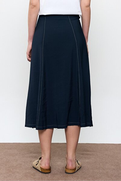 SHERIN Смаглява спідниця міді з деталями швів