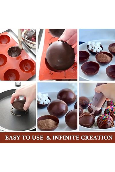Siliko World Silicone Hemisphere 6cm Chocolate Cake Mold