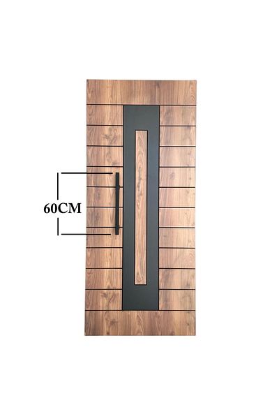 HOMDEP Steel Door Pull Handle Square Model Color Black 60cm