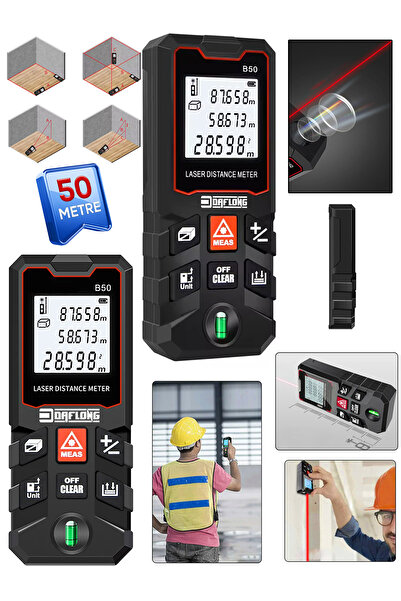 DAFLONG PROFESSİONEL Lazer Metre 50 Metre DFL-50 Mesafe Ölçer Lazermetre
