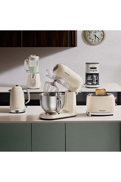 HOMEND 5'li Vintage Set (Kahve Makinesi+Stand Mikser+ Blender+Ekmek Kızartma Makinesi+Kettle)
