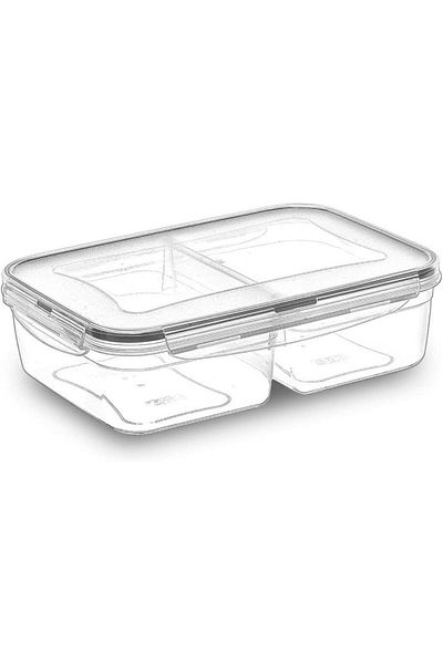 STOREMAX Ezg 2 Compartment 1+1 Liter Food Storage Container with Locking Lid Lc-525 Ezsnshop 1065757