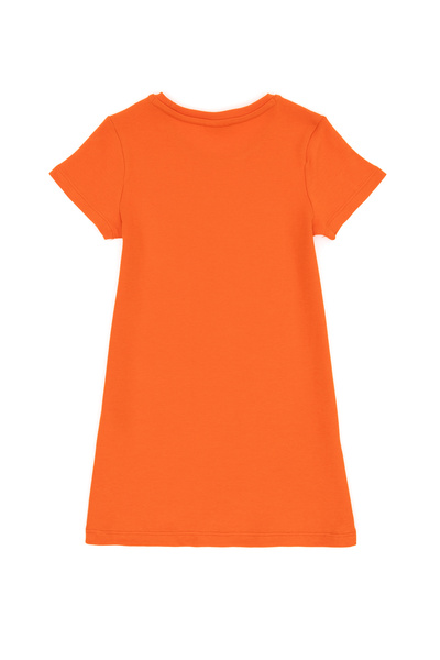 U.S. Polo Assn. Girls' Pomegranate Flower Crew Neck Short Sleeve Interlock Basic Knitted Dress 50306277-Vr039