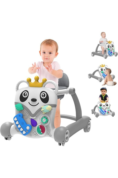 MAAS 3 in 1 Baby Walker, Baby Push Walker, Foldable Walker for Toddlers with Music in Steering Wheel