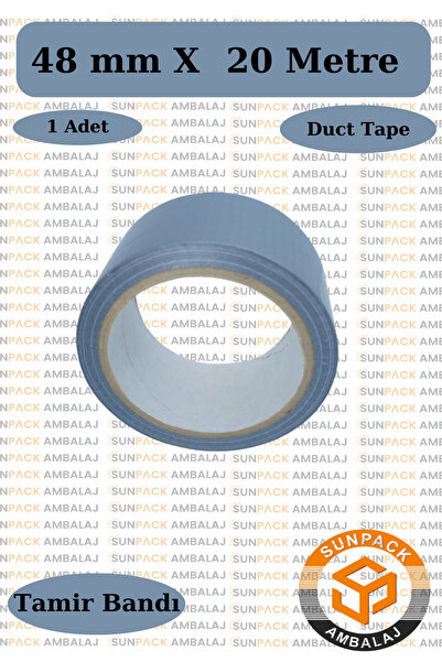 sunpack ambalaj Tamir Bandı (Duct Tape) 48mm X 20m Gri (1 Adet)- Çok Amaçlı, ...