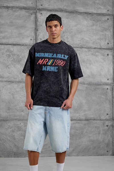 NOMARC Μαύρο μπλουζάκι Mrnearly Written Oversize