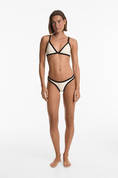 Oysho Contrast trim medium-coverage bikini briefs