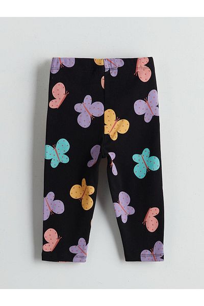 LC Waikiki Leggings pentru fetiță cu imprimeu fluture cu talie elastică