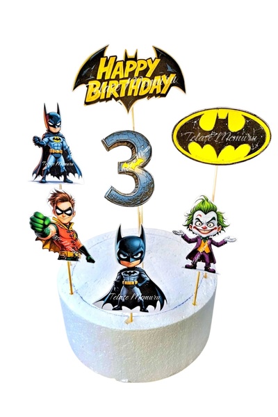 telaşe memuru 3 Yaş Batman Doğum Günü Pasta Süsü - Batman (yarasa Adam) Pasta...
