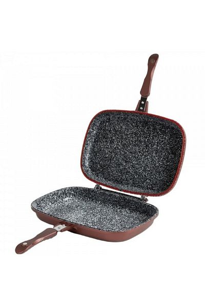 Blaumann Double grill pan, 3-layer ceramic coating, size 32x24x7.5 cm, 3.7 l