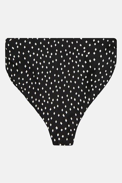 Fashion Union Maternity Allover Print Bikini Bottom, Black/white