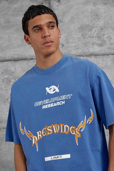 NOMARC Tricou oversize albastru Areswing scris