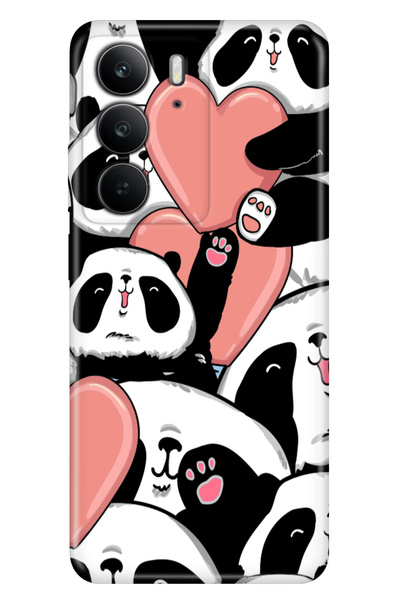 realme C75 (Rmx3941) Case Colorful Silicone Printed Tpu Cute Panda