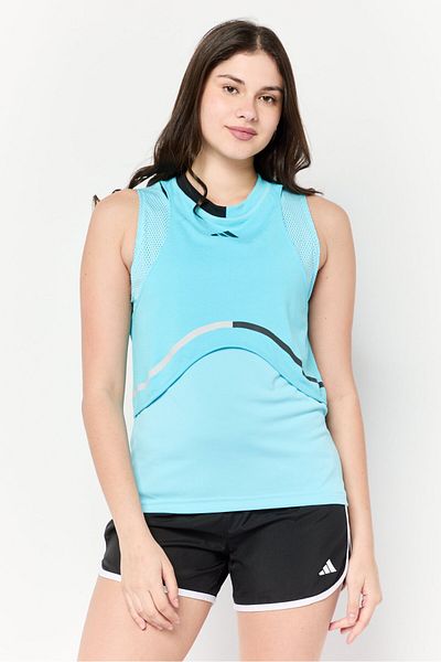 adidas Women Regular Fit Sleeveless Tennis Tank Top, Turquoise