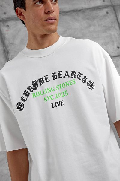 NOMARC Μπλουζάκι Oversize με γραμμένο λευκό Rolling Stone