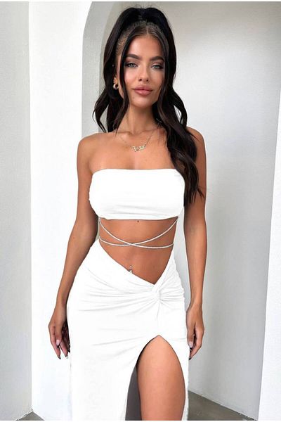 TAYT VEGAS Karni Chain Dress Black