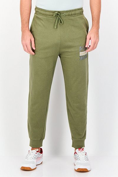 PAUL FRANK Men Regular Fit Graphic Print Jogger Pants, Olive