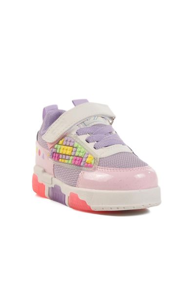 WALKWAY Purple Velcro Mesh Lighted Boys' Sports Shoes Legos B