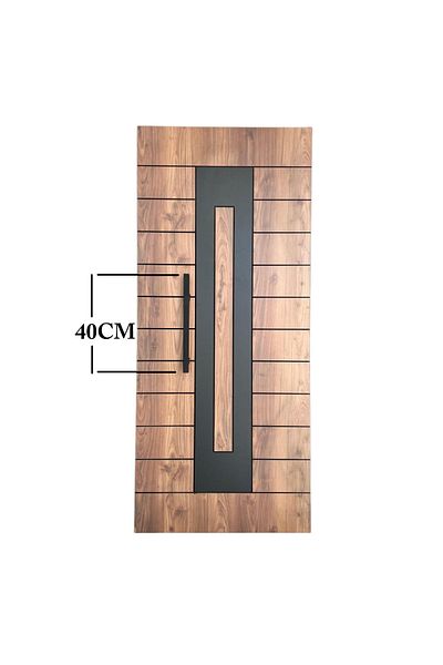 HOMDEP Steel Door Pull Handle Square Model Color Black 40cm