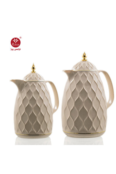 Rose Rs-2323- طقم ترمس شاي وقهوة مكون من 2 ترمس روز سعة 1 لتر قهوة و 1.5 لتر شاي