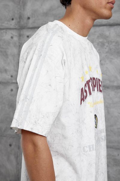 NOMARC Λευκό μπλουζάκι με γραμμένο oversize