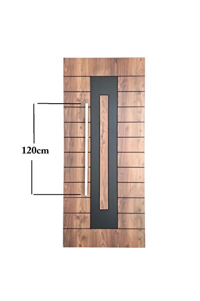 HOMDEP Çelik Kapı Çekme Tutma Kolu Kare Model Renk: Saten ( Gümüş Gri ) 120cm