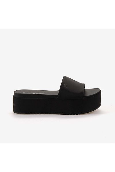 Calvin Klein Flatform Sandal Slide in Nylon Slippers