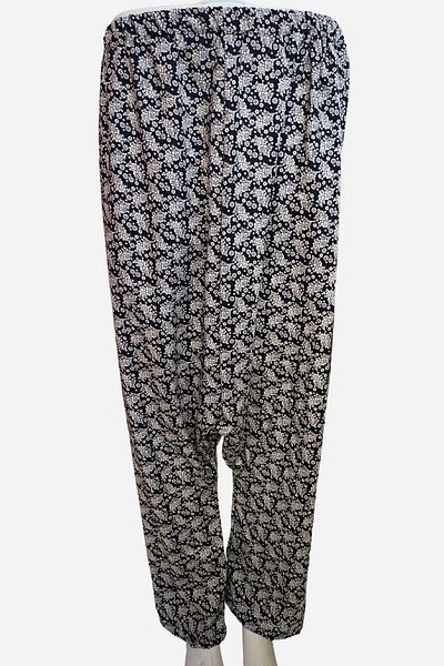 sinankardeşler Women's Mother Large Size Elastic Pocketed Jarge Fabric Patterned Shalwar