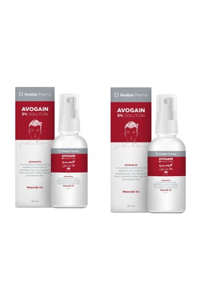 AVALON PHARMA Avogen 5% Minoxidil Spray Kit, Topical Solution for Hair Loss Prevention and Hair Regrowth, 2 x 50ml Bottles
