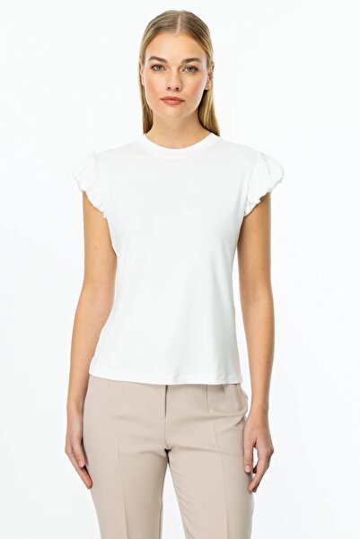 ON TRİKO Μπλούζα με λεπτομέρεια από σατέν με λαιμόκοψη 51361-25