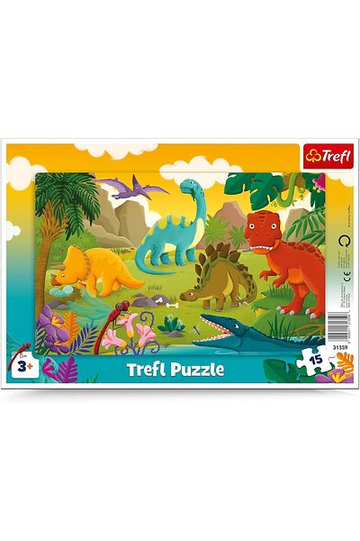 STOREMAX Ezg Puzzle Matte Framed Puzzle 15 Piece Dinosaurs for Ages 3+ Ezsnshop 1065757