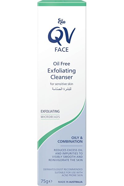 Qv منظف مقشر للوجه خالي من الزيوت (75 جرام)