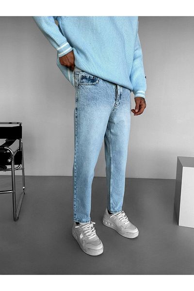 ablukaonline Ανδρικό τζιν παντελόνι γαλάζιο - Boyfriend Fit, Washable