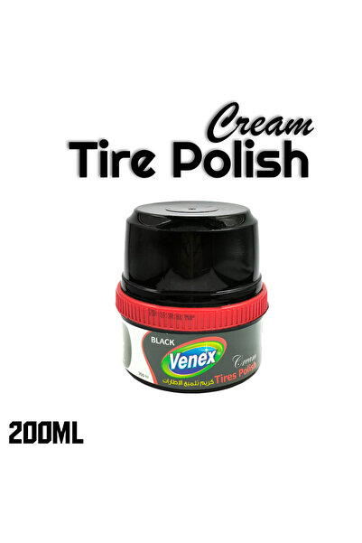Venex Tire Polish Cream 200ml – Black Shine, Dirt-Repelling Formula with Foam...