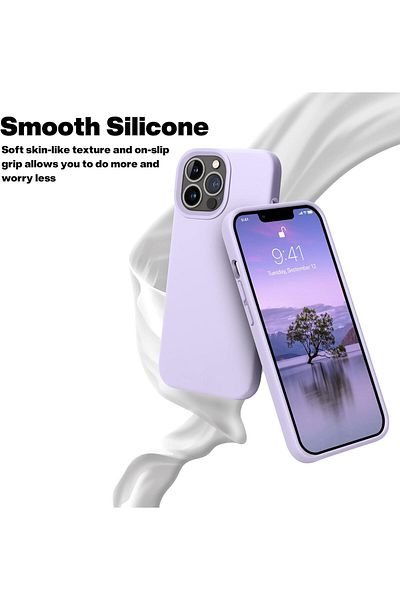 Generic غطاء سيليكون متوافق مع iPhone 13 pro max، ملائم للغاية مع حماية كاملة للجسم