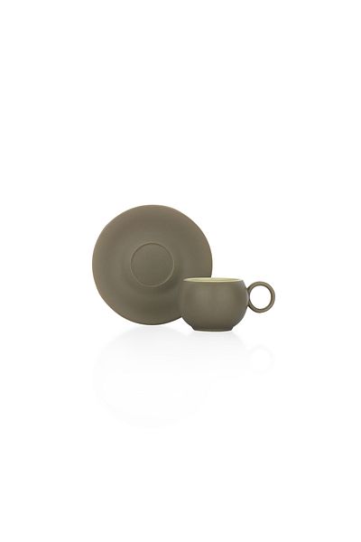 Schafer Aurora 2-Person Coffee Cup Set 4 Pieces-Coffee/Beige
