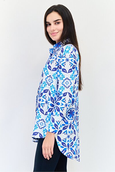 Bebe Women Regular Fit Long Sleeve Floral Print Casual Shirts, Multicolor