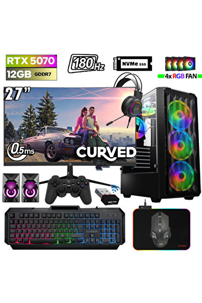 XASER Thunder x400 i7 14700F 32GB DDR5 Ram 2TB M.2 NVMe SSD 12GB RTX5070 27" 180Hz Oyuncu Bilgisayar