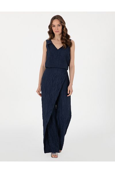 Pierre Cardin Navy Blue Loose Fit Trousers 50301247-Vr033