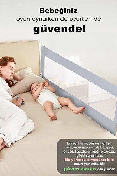 Meleni Baby 180 cm Mega Baby Safety Barrier - Heightened Children's Bed Railing Folding Protective Barrier